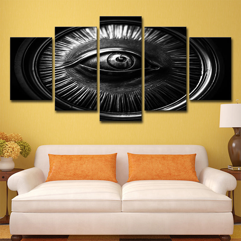 Metal Eye Wall Art Decor Contemporary Multi-Piece Canvas Print in Black for Home