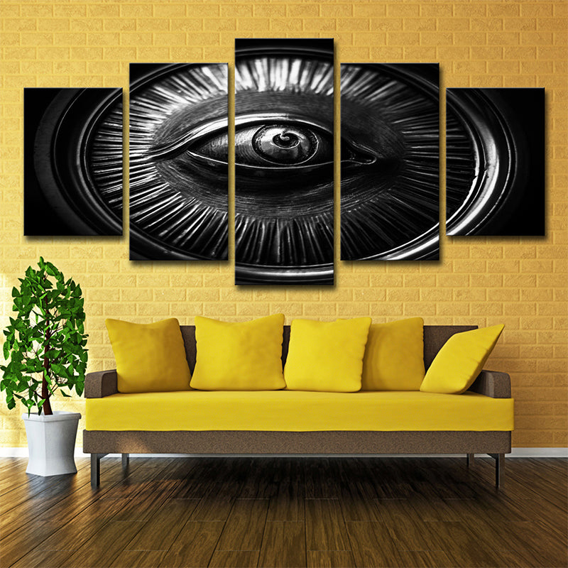 Metal Eye Wall Art Decor Contemporary Multi-Piece Canvas Print in Black for Home