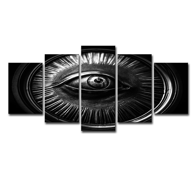 Metal Eye Wall Art Decor Contemporary Multi-Piece Canvas Print in Black for Home