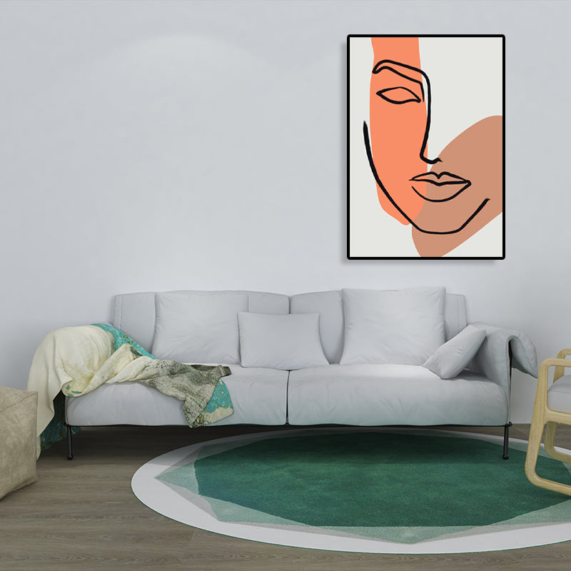 Textured Figure's Face Wall Decor Canvas Scandinavian Style Painting for Living Room