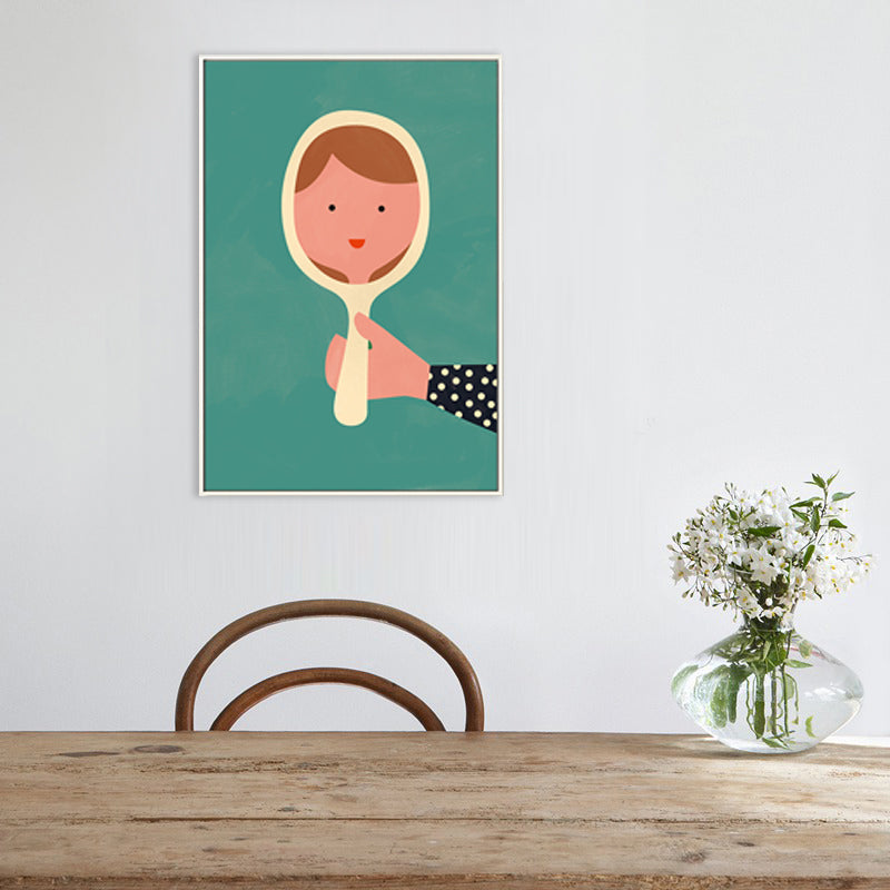 Scandinavian Maiden Canvas for Dining Room Illustration Wall Art, Multiple Sizes