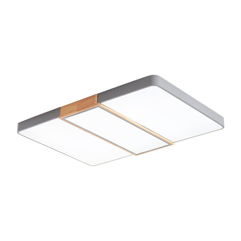 Slim Panel Rectangle Ceiling Mount Light Nordic Acrylique Vert / Rose / Blanc Fixture du plafond pour la salle de séjour