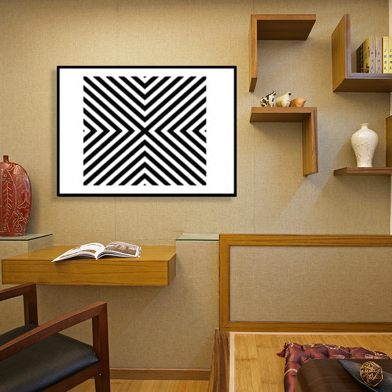 Mystical Geometry Pattern Painting for Boys Bedroom in Black, Multiple Sizes Options