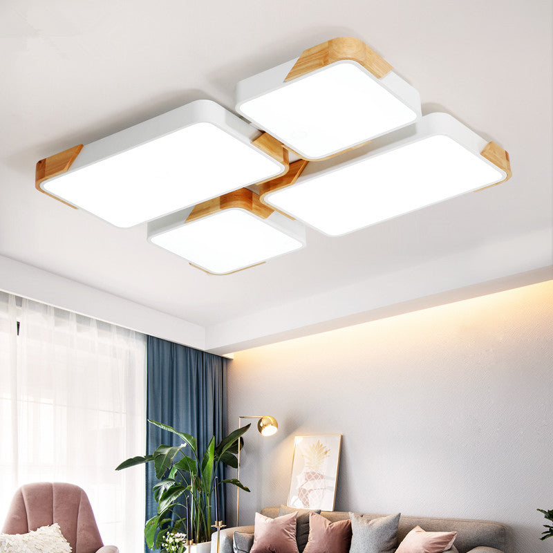 Living Room Rectangle Ceiling Lamp Acrylic Modern Style LED Grey/White Flush Ceiling Light