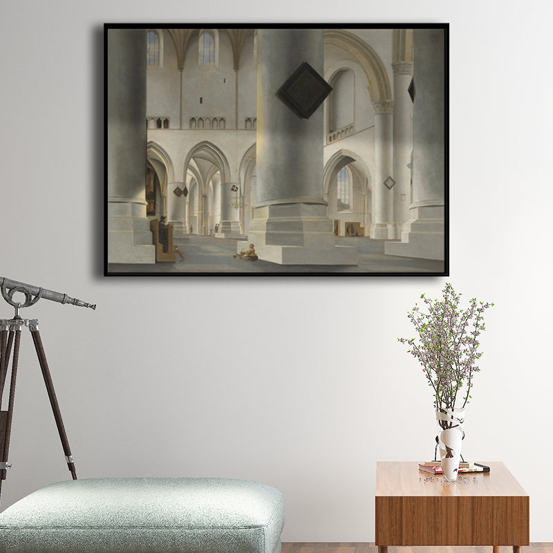 Culture St. John's Cathedral Painting Canvas Textured Yellow Wall Art Decor for Living Room