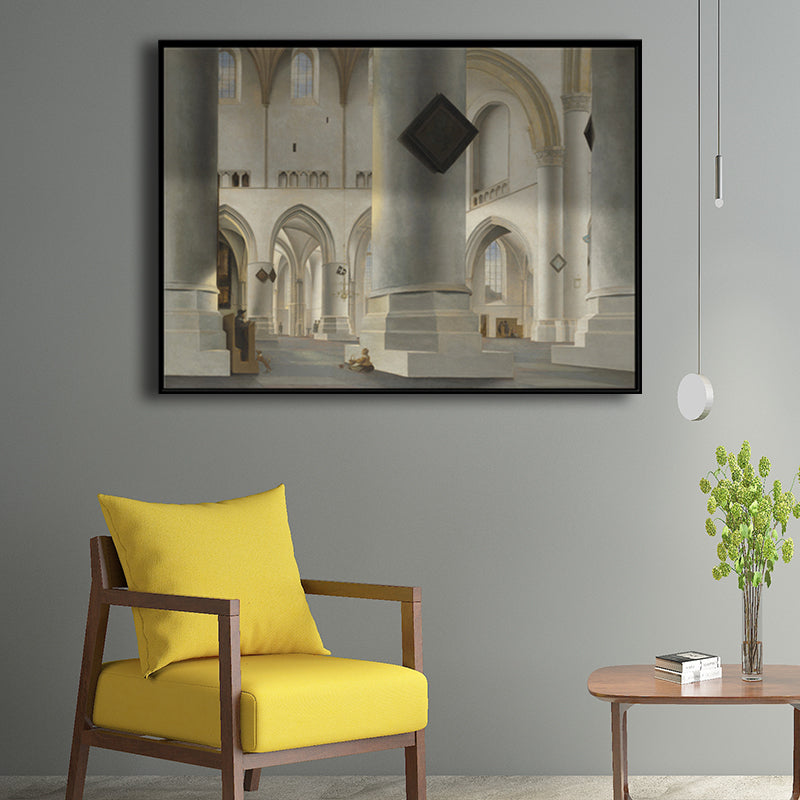 Culture St. John's Cathedral Painting Canvas Textured Yellow Wall Art Decor for Living Room