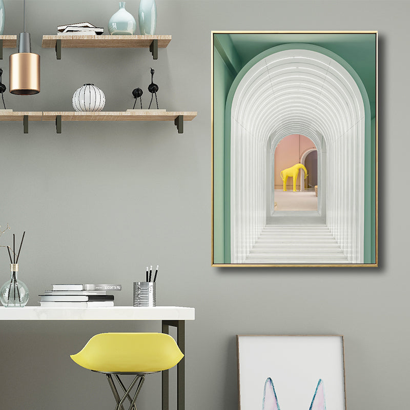 Long Arched Corridor Wall Decor for Dining Room in White, Multiple Sizes Available