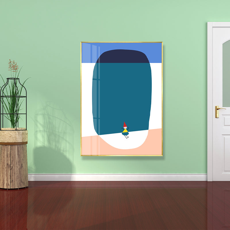 Abstract Wall Art Nordic Childlike Window Drawing Canvas Print in Pastel Color