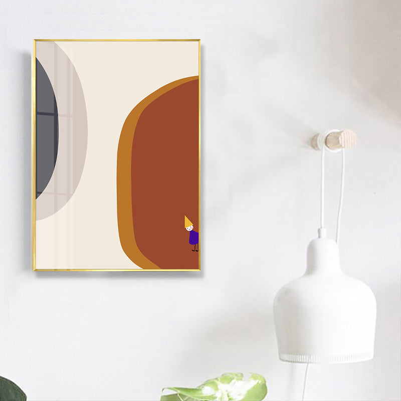 Abstract Wall Art Nordic Childlike Window Drawing Canvas Print in Pastel Color