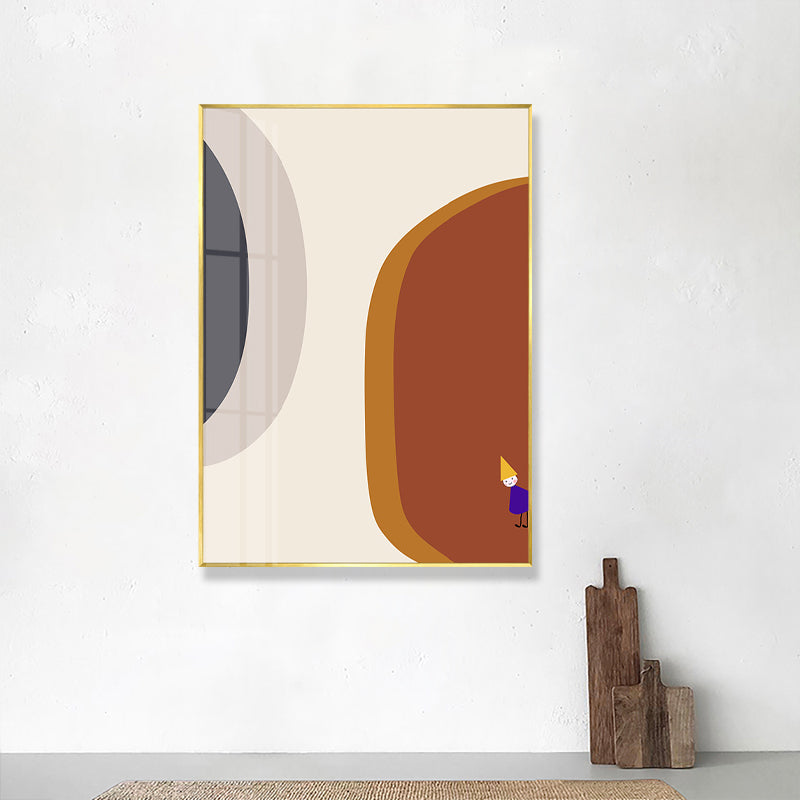 Abstract Wall Art Nordic Childlike Window Drawing Canvas Print in Pastel Color