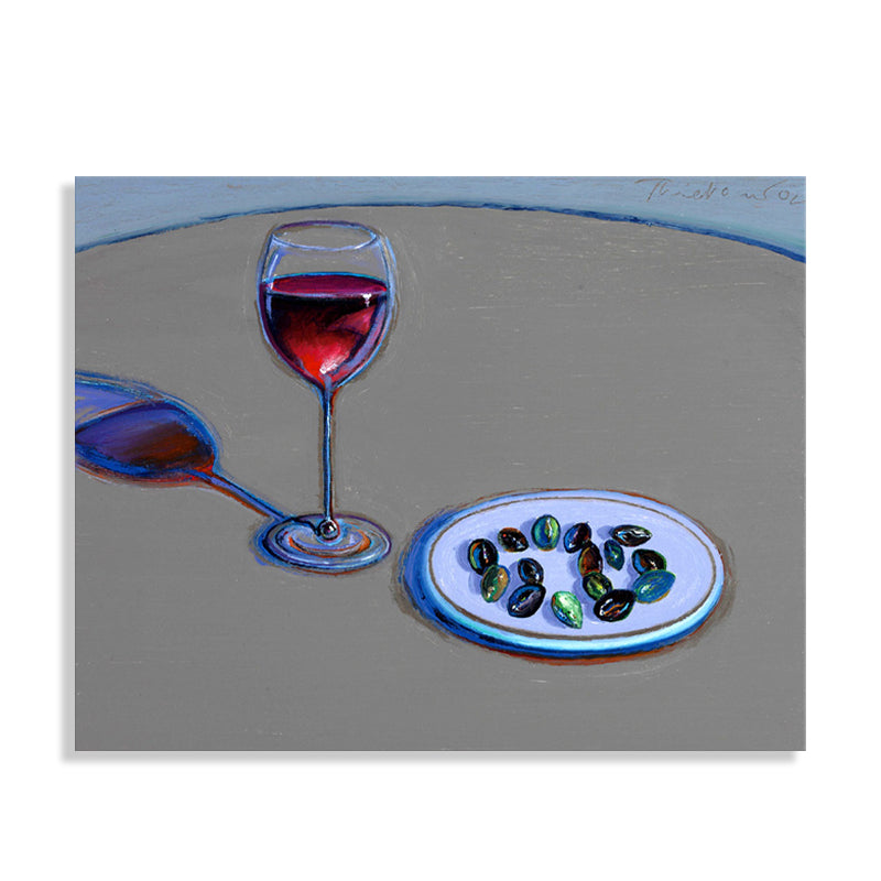 Traditional Wine and Candies Painting Foods Gray Wall Art Decor, Multiple Sizes Options