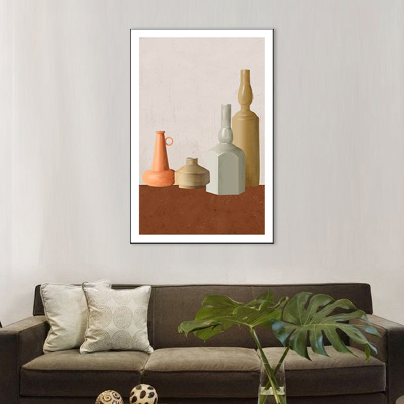 Brown Nordic Style Canvas Fancy Pots Painting for Dining Room, Multiple Sizes Options