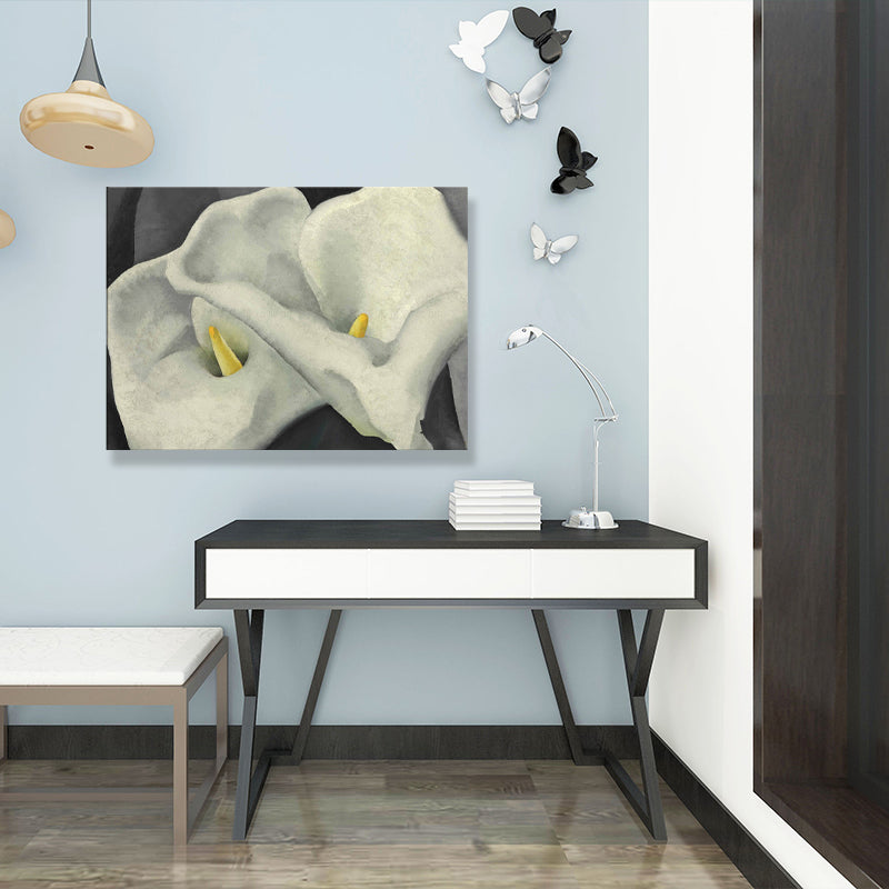 Dual Calla Lily Canvas Print Textured Traditional Living Room Wall Art Decor（Multiple Sizes）