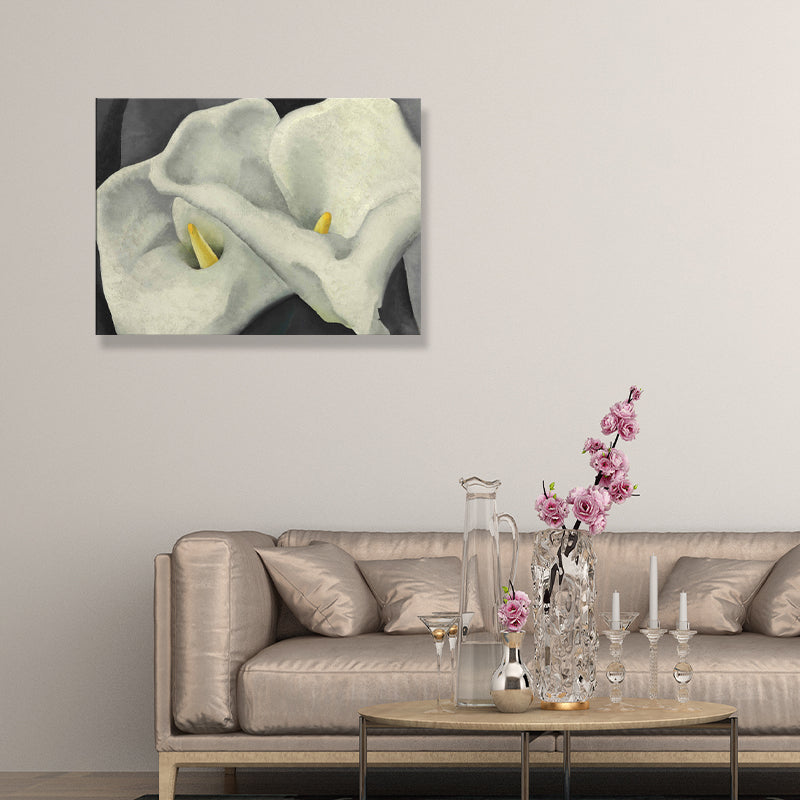 Dual Calla Lily Canvas Print Textured Traditional Living Room Wall Art Decor（Multiple Sizes）