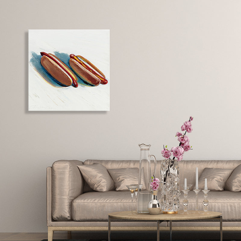 Textured Sausage Bread Wall Decor Canvas Traditional Style Painting for Living Room