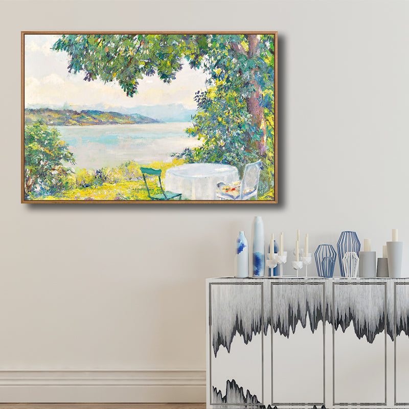 Vintage Painting Landscapes Wall Art Pastel Color Textured Canvas Print for Living Room