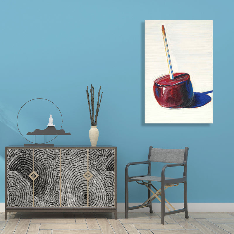 Traditional Style Candy Apple Painting Foods Red Wall Art, Multiple Sizes Available