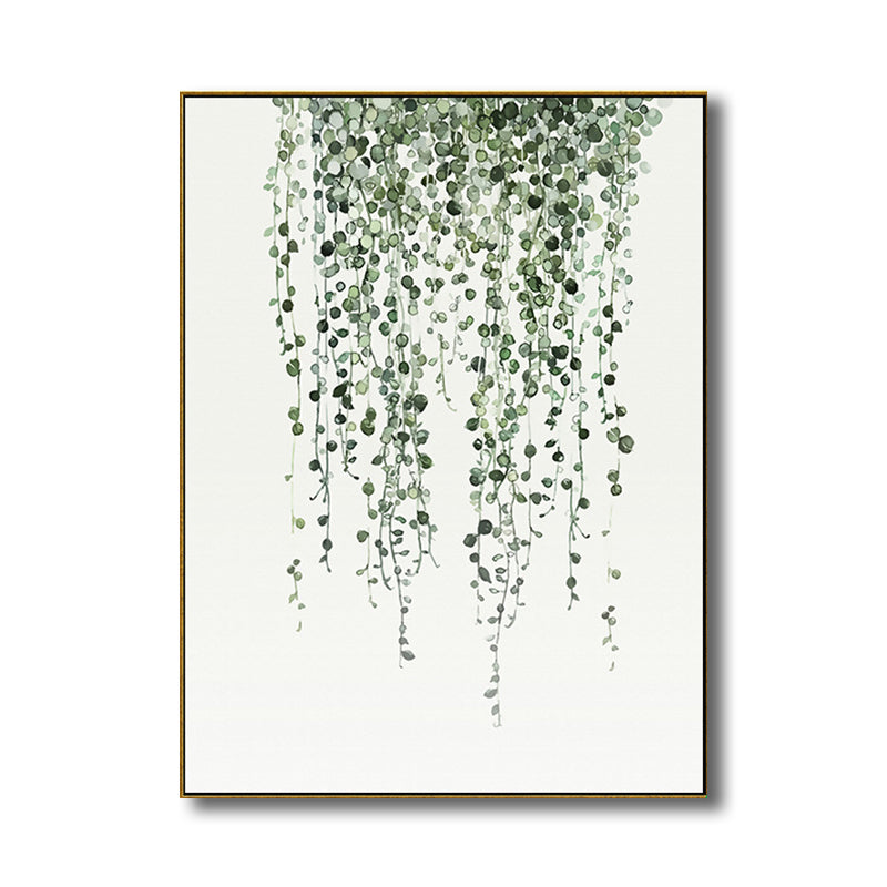 Drawing Print Plant Leaves Canvas Green Nordic Style Wall Art for Dining Room