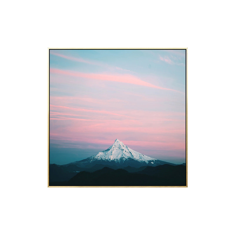 Pink Mount Fuji Canvas Print Nature Landscape Contemporary Textured Wall Art