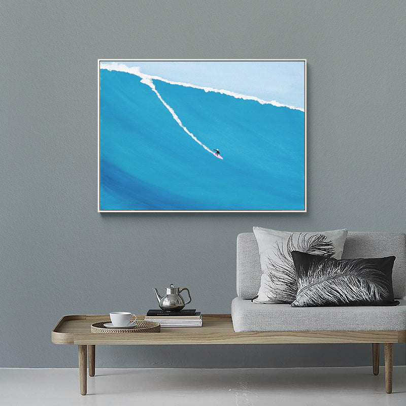 Canvas Textured Painting Tropical Sea Sport Wall Art Decor in Soft Color for Dining Room