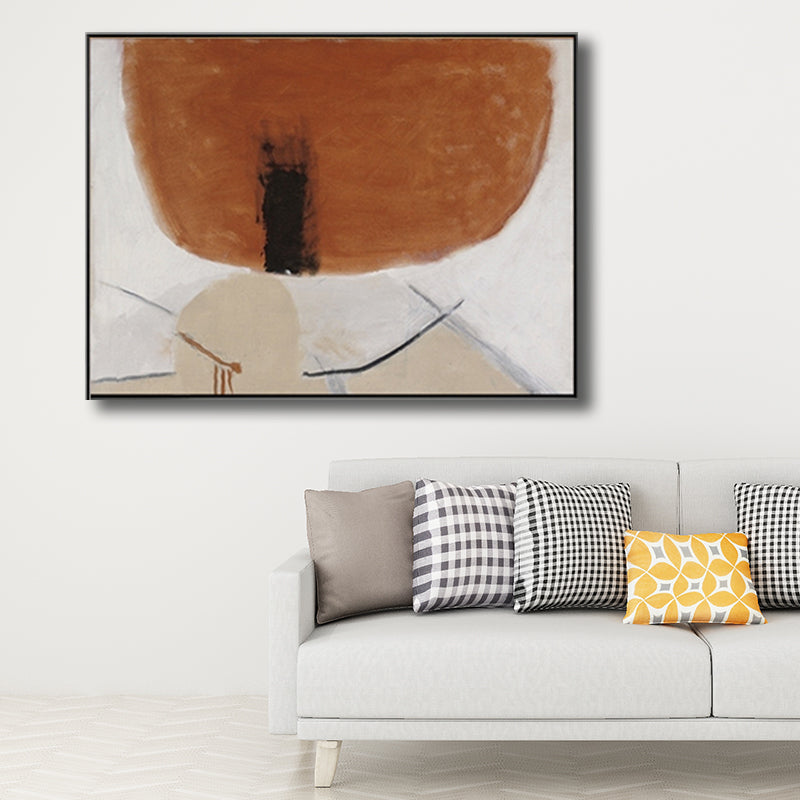 Abstract Pattern Wall Art Decor Brown Modern Canvas Print for Living Room, Multiple Sizes