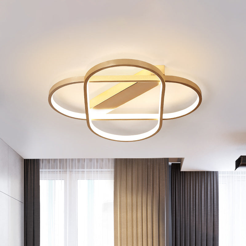 Geometrisch patroon Slaapkamer Spoel Lichte armatuur Metallic Modernistisch LED -plafond gemonteerde lamp in goud