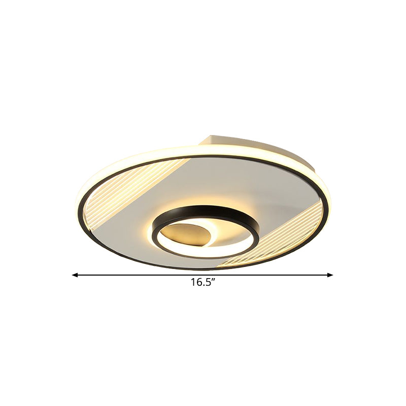 Acrylrunde Flush Leuchte moderne LED Black Flush Mount Lampe für Schlafzimmer, 16,5 "/20,5" breit