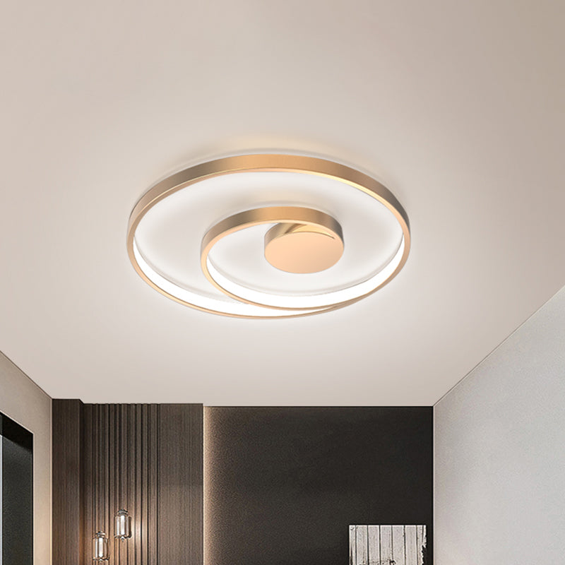 Metal Spiral Ring Flush Mount Modernity LED Gold Close to Ceiling Light for Living Room