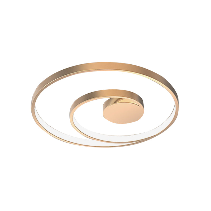 Metall-Spiralring-Unterputzleuchte, moderne LED-Gold-Deckenleuchte für Wohnzimmer