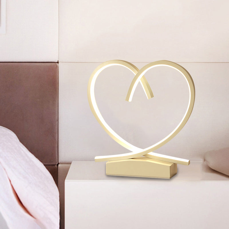 Loving Heart Wooden Night Table Light Simplicity Black/White/Wood LED Desk Lighting for Sleeping Room