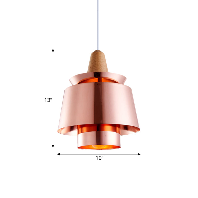 1 head Dining Room Sospension Light con tonalità in metallo conica moderna a sospensione a soffitto nero/bianco.