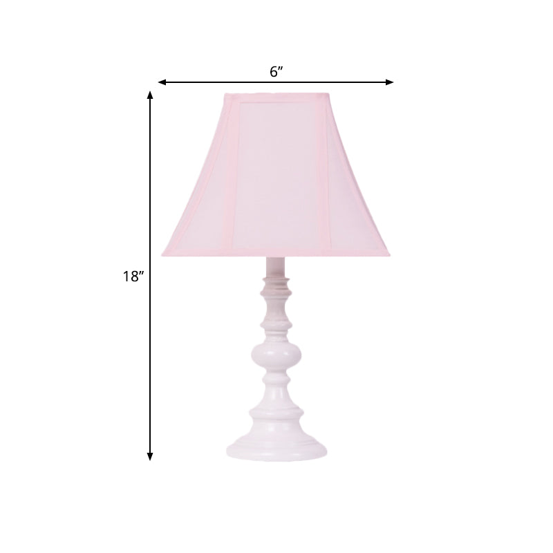 Flared Sleeping Room Table Light Fabric 1 Head Minimalist Nightstand Lighting in Pink