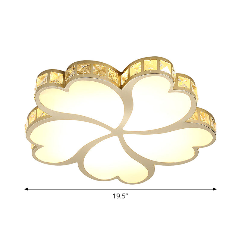 Iluminación de techo de oro de montura de montura de montura de cristal con faceta floral para dormitorio