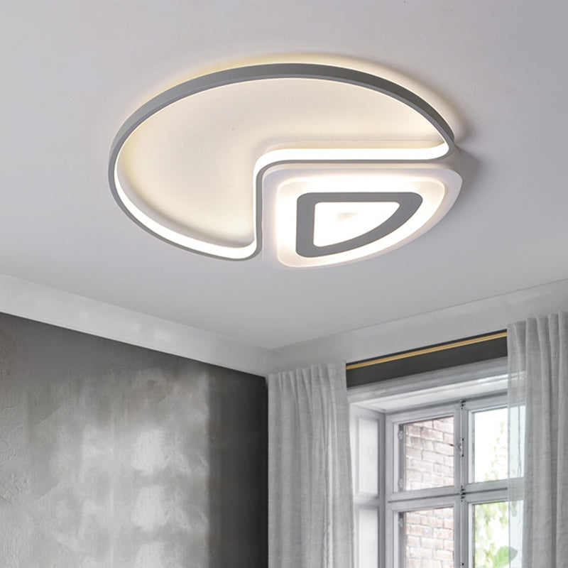 Acrilico Splic Flush Mount Light Modernist Grey LED Flush Mount All in luce calda/bianca, larghezza 18 "/21,5"