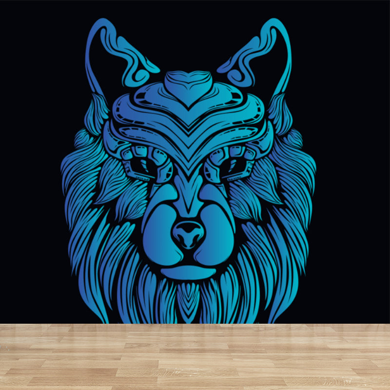 Illustration Animal Head Wall Mural Large Wall Decor for Teens Room, Made to Measure