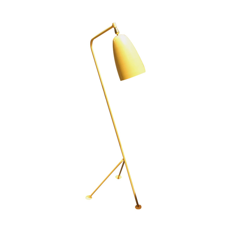 Statief vloerlicht met klokschaduw moderne stijl metallic 1 licht zwart/witte vloerlamp voor slaapkamer