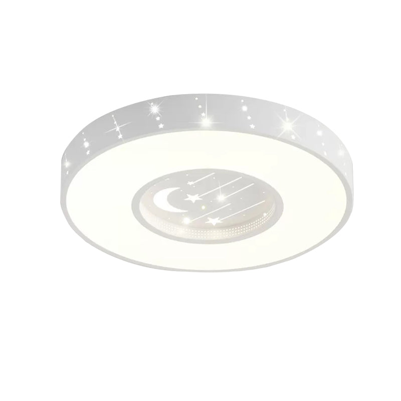 Metalen Sterren Ronde Flush Licht Meisjes Slaapkamer Cartoon Plafond Mount Licht in Wit