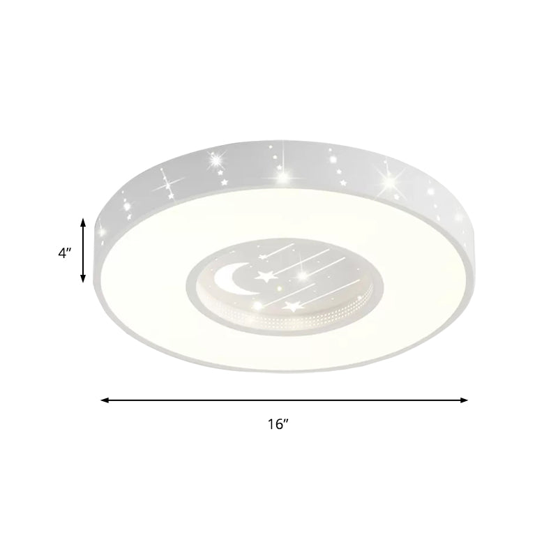 Metalen Sterren Ronde Flush Licht Meisjes Slaapkamer Cartoon Plafond Mount Licht in Wit