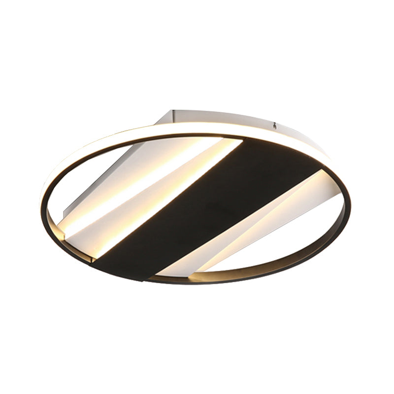 Woonkamer Ring Plafond Mount Licht Acryl Modern Eenvoudig Plafond Lamp in Zwart