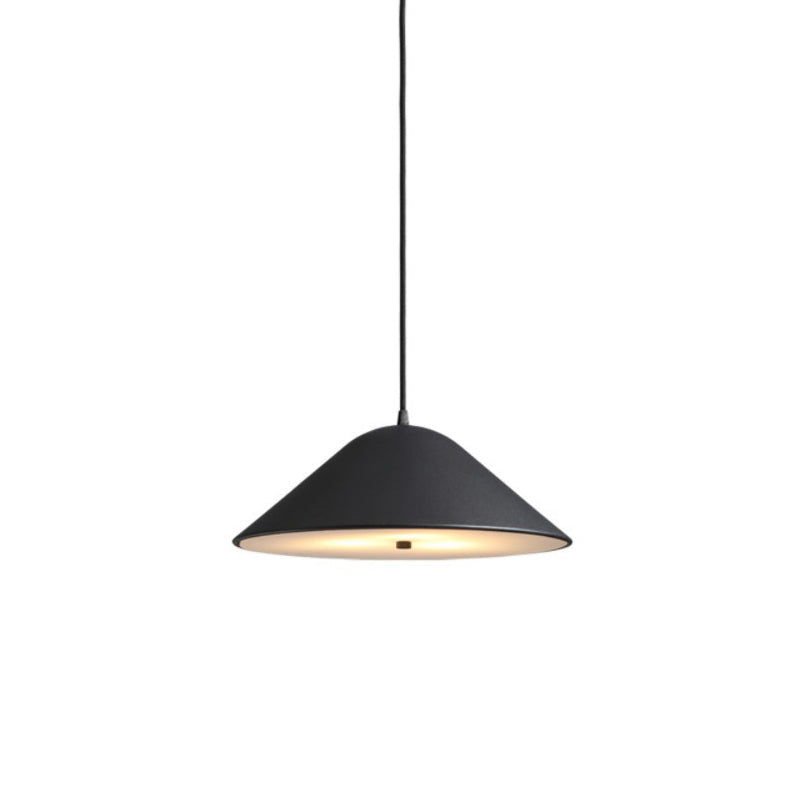 Matte Black/Polished Chrome/Polished Rose Gold Tapered Suspension Light Modern Metal 1 Light Ceiling Pendant Light for Dining Room