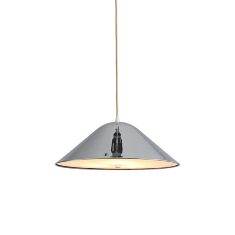 Matte Black/Polished Chrome/Polished Rose Gold Tapered Suspension Light Modern Metal 1 Light Ceiling Pendant Light for Dining Room