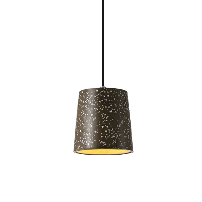 Cement Cone Pendant Lighting in Nordic Style 1 Light Black/White/Brown Hanging Light