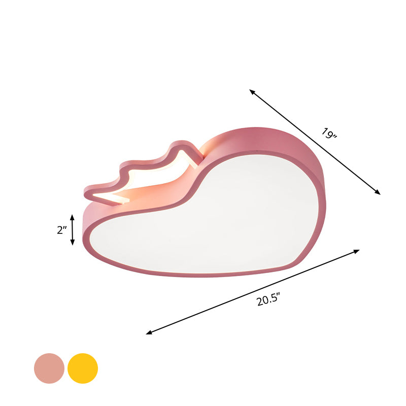 Corazón amante del acrílico Luz de techo de techo de dibujos animados LED FLUSH LAMP LAMPITURA EN PINK/GOLD