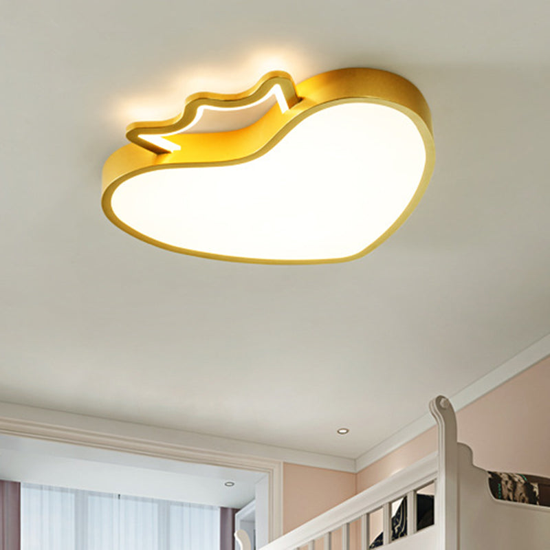 Acryl liefdevol hart plafondlicht cartoonstijl LED spoeling mount lamp armatuur in roze/goud