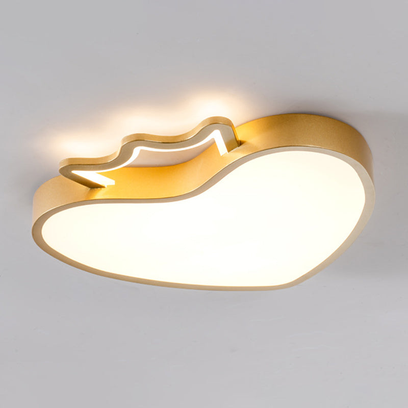 Acryl liefdevol hart plafondlicht cartoonstijl LED spoeling mount lamp armatuur in roze/goud