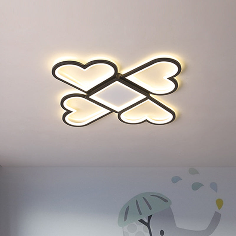 Nursery Nursery Flush Lamp lampada a soffitto nera/rosa contemporaneo a filo con amore adorabile acrilico