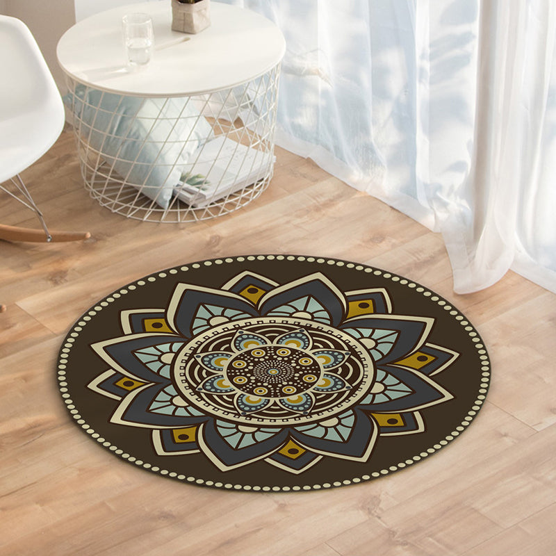 Moroccan Floral Pattern Rug Multicolor Synthetics Rug Washable Pet Friendly Non-Slip Area Rug for Bedroom