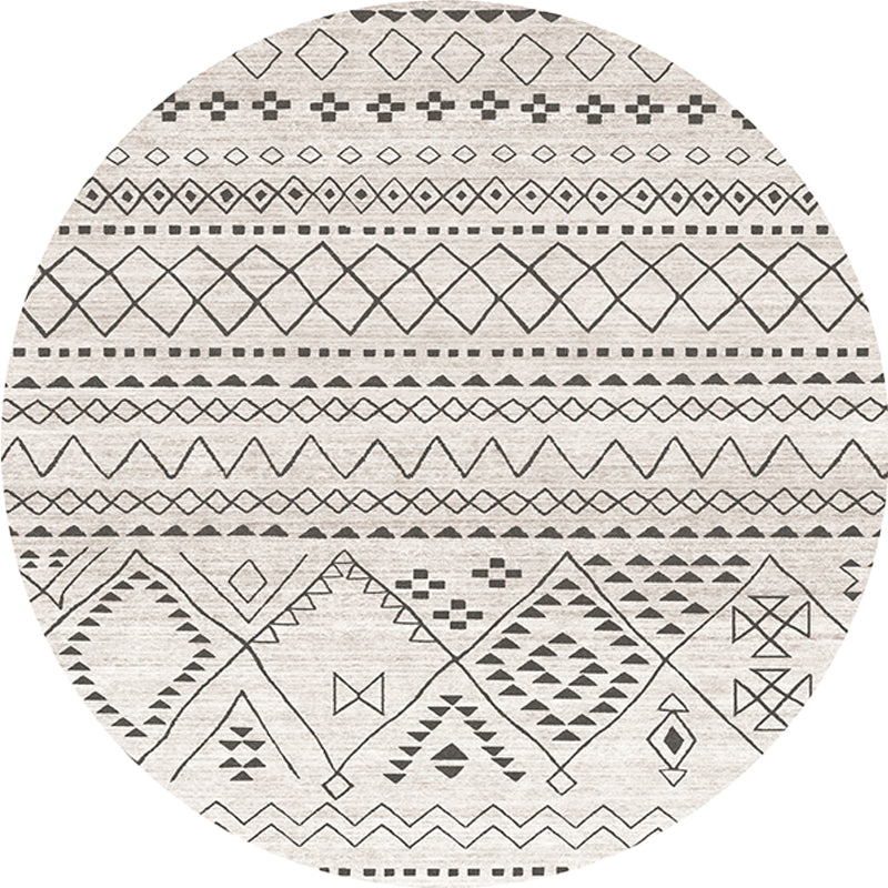 Rapis de motif tribal bohème tapis de polyester gris polyester gris.