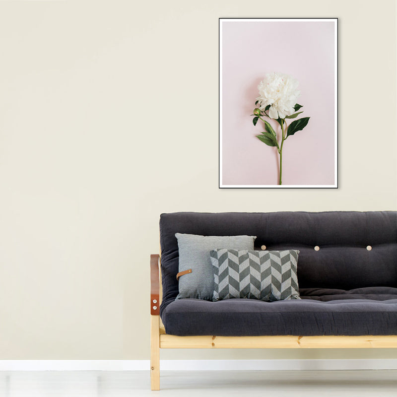 Pink Flower Blossom Painting Textured Wall Art Print for Bedroom, Multiple Sizes