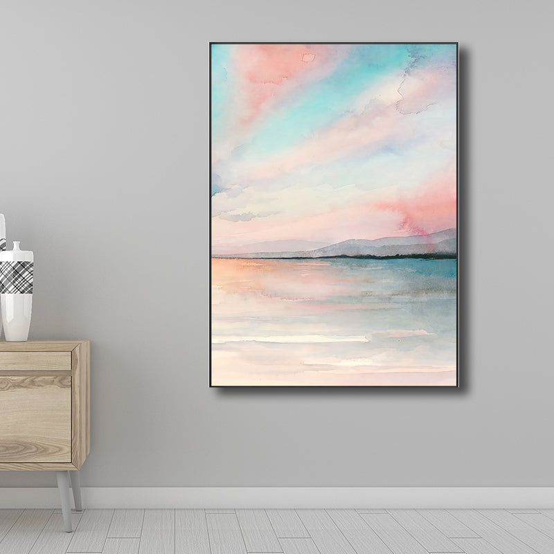 Modern Natural Landscape Wall Decor Canvas Textured Soft Color Art for Living Room